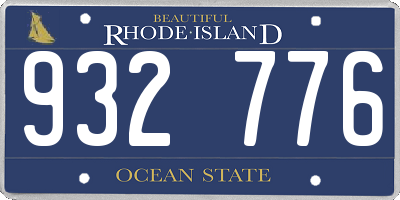 RI license plate 932776