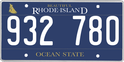 RI license plate 932780