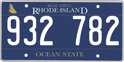 RI license plate 932782
