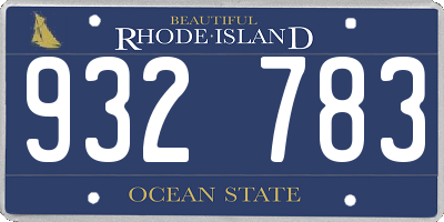 RI license plate 932783