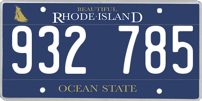 RI license plate 932785