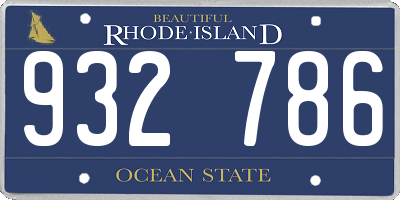 RI license plate 932786