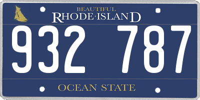 RI license plate 932787