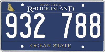 RI license plate 932788