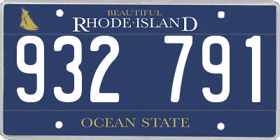 RI license plate 932791