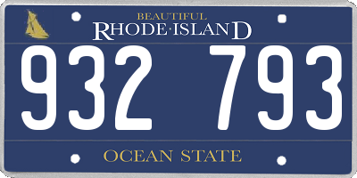 RI license plate 932793