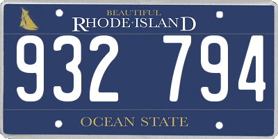 RI license plate 932794