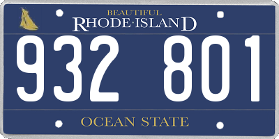 RI license plate 932801
