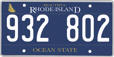 RI license plate 932802