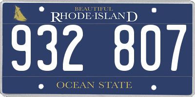 RI license plate 932807