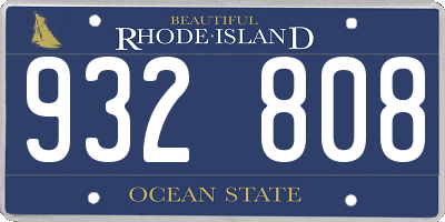 RI license plate 932808