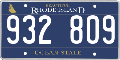 RI license plate 932809
