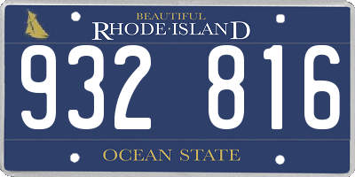 RI license plate 932816