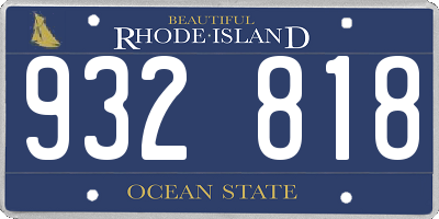 RI license plate 932818