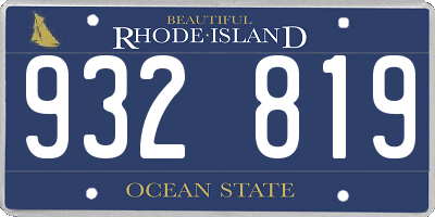 RI license plate 932819