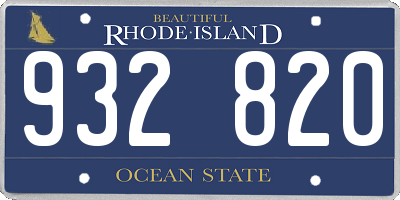 RI license plate 932820
