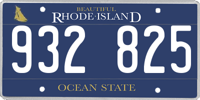 RI license plate 932825