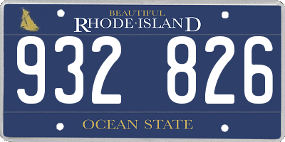 RI license plate 932826