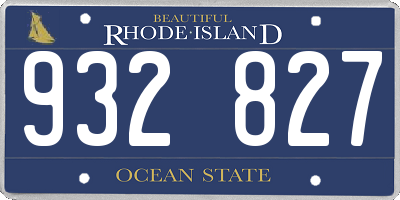 RI license plate 932827