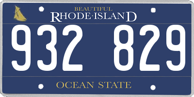 RI license plate 932829