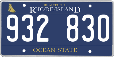 RI license plate 932830