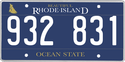 RI license plate 932831