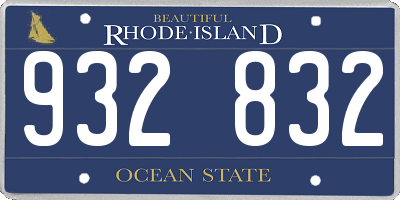 RI license plate 932832