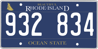 RI license plate 932834