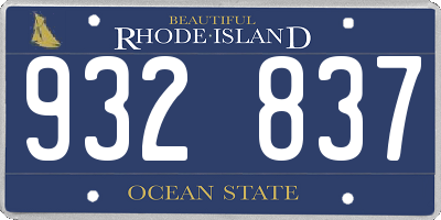 RI license plate 932837