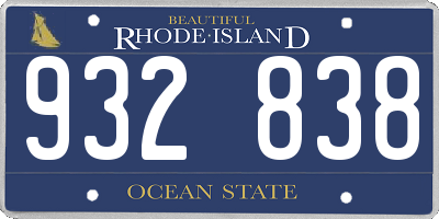 RI license plate 932838