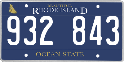 RI license plate 932843