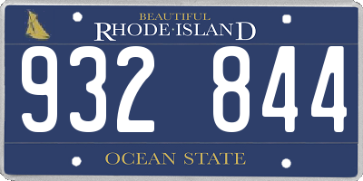 RI license plate 932844