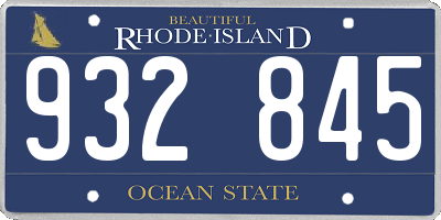 RI license plate 932845