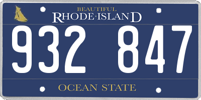 RI license plate 932847