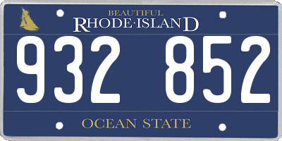 RI license plate 932852