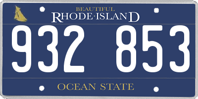 RI license plate 932853
