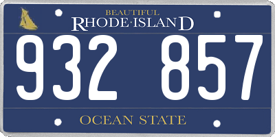 RI license plate 932857