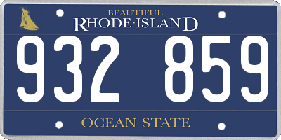 RI license plate 932859