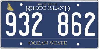 RI license plate 932862
