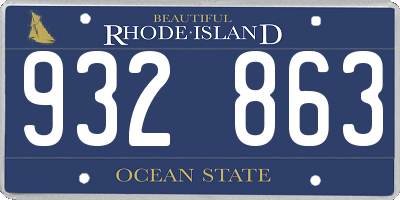 RI license plate 932863