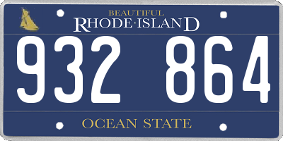 RI license plate 932864