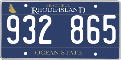 RI license plate 932865
