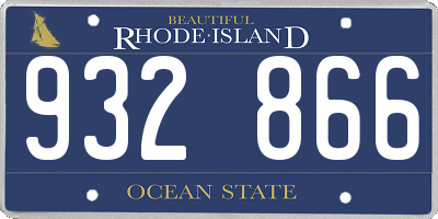 RI license plate 932866