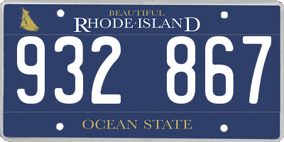 RI license plate 932867