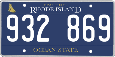 RI license plate 932869