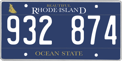 RI license plate 932874