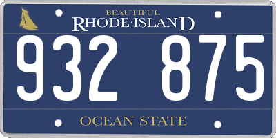 RI license plate 932875