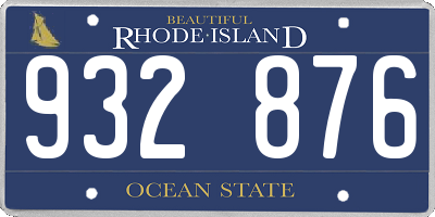 RI license plate 932876