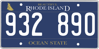 RI license plate 932890