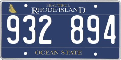 RI license plate 932894